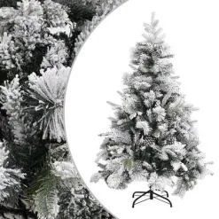 VidaXL Kerstboom Met Dennenappels En Sneeuw 150 Cm PVC En PE