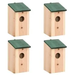 VidaXL Vogelhuisjes 4 St 12x12x22 Cm Hout