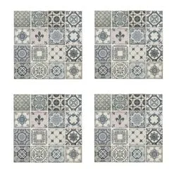 WALPLUS Decoratiesticker 4 St Vintage 54x54 Cm Blauw