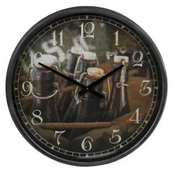 Gifts Amsterdam Wandklok Bottles In Crate 51 Cm Metaal Zwart