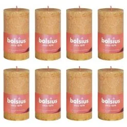 Bolsius Stompkaarsen Shine 8 St Rustiek 100x50 Mm Honinggeel