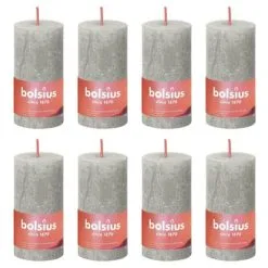Bolsius Stompkaarsen Shine 8 St Rustiek 100x50 Mm Zandgrijs