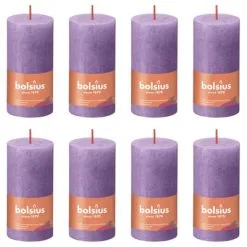 Bolsius Stompkaarsen Shine 8 St Rustiek 100x50 Mm Levendig Violet