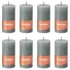 Bolsius Stompkaarsen Shine 8 St Rustiek 100x50 Mm Eucalyptusgroen