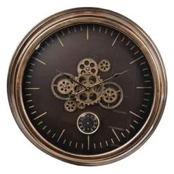 Gifts Amsterdam Klok Budapest Met Thermometer 58,5 Cm Metaal Goudkleur