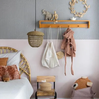 KidsDepot Kapstok Xenn 89x10x14 Cm Hout Terracottakleurig - Afbeelding 2