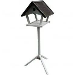 FLAMINGO Vogelvoedertafel Op Standaard Tjorn 48x44x138 Cm Lichtgrijs