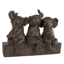Gifts Amsterdam Sculptuur Three Elephants 25x11x18,5cm Polysteen Bruin