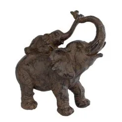 Gifts Amsterdam Sculptuur Elephants 28x13x28 Cm Polysteen Bruin