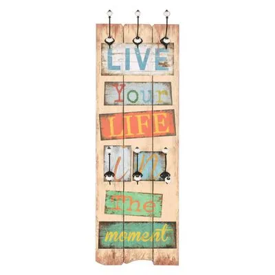 VidaXL Wandkapstok Met 6 Haken LE LIFE 120x40 Cm - Afbeelding 2