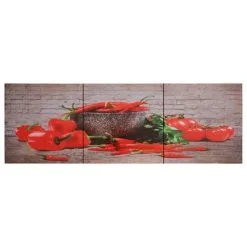 VidaXL Wandprintset Paprika 120x40 Cm Canvas Meerkleurig