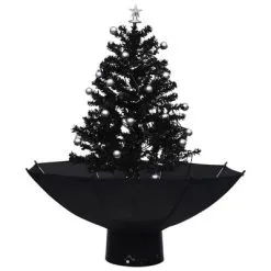 VidaXL Kerstboom Sneeuwend Met Paraplubasis 75 Cm PVC Zwart