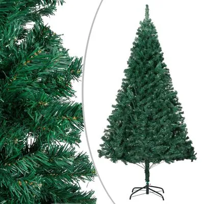 VidaXL Kunstkerstboom Met LED's En Kerstballen 120 Cm PVC Groen - Afbeelding 2