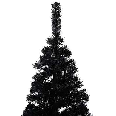 VidaXL Kunstkerstboom Met Standaard 150 Cm PVC Zwart - Afbeelding 2