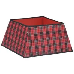 VidaXL Kerstboomrok 48x48x25 Cm Rood En Zwart