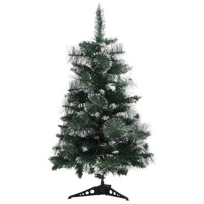 VidaXL Kunstkerstboom Met Standaard 60 Cm PVC Groen En Wit - Afbeelding 2