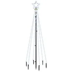 VidaXL Kerstboom Met Grondpin 108 LED's Koudwit 180 Cm