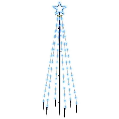 VidaXL Kerstboom Met Grondpin 108 LED's Blauw 180 Cm
