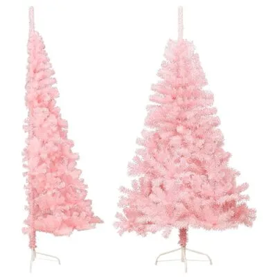 VidaXL Kunstkerstboom Met Standaard Half 120 Cm PVC Roze
