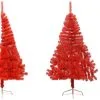 VidaXL Kunstkerstboom Met Standaard Half 120 Cm PVC Rood