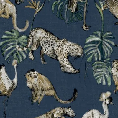 Noordwand Zero Behang Exotic Animals Blauw - Afbeelding 2