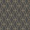 DUTCH WALLCOVERINGS Behang Hexagonal Zwart En Goudkleurig