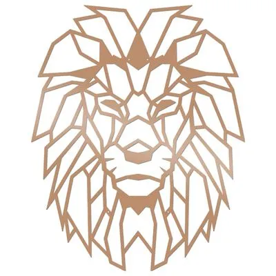 Homemania Wanddecoratie Leeuw 40x50 Cm Staal Koperkleurig