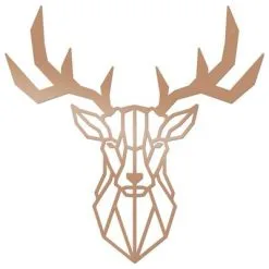 Homemania Wanddecoratie Hert 51x51 Cm Staal Koperkleurig