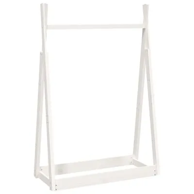 VidaXL Kledingrek 100x45x150 Cm Massief Grenenhout Wit