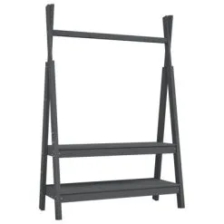 VidaXL Kledingrek 100x45,5x150 Cm Massief Grenenhout Grijs