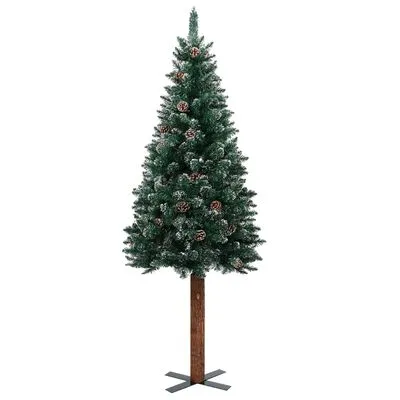 VidaXL Kerstboom Met LED's En Kerstballen Smal 150 Cm Groen - Afbeelding 3