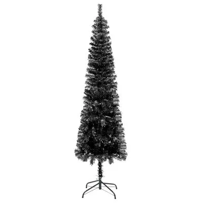 VidaXL Kerstboom Met LED's En Kerstballen Smal 120 Cm Zwart - Afbeelding 3