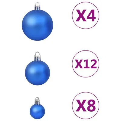 VidaXL 100-delige Kerstballenset Blauw - Afbeelding 3