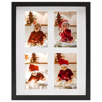 VidaXL Fotolijsten 3 St Voor 4x(10x15 Cm) Foto 3D 28x35 Cm Zwart - Afbeelding 3