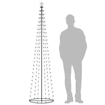 VidaXL Kegelkerstboom 136 LED's 70x240 Cm Meerkleurig - Afbeelding 3