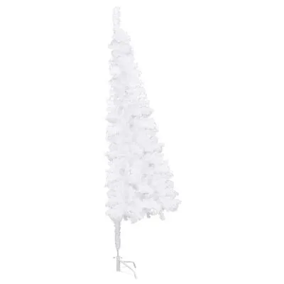 VidaXL Kunstkerstboom Met LED's Hoek 180 Cm PVC Wit - Afbeelding 4