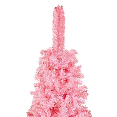 VidaXL Kerstboom Met LED's En Kerstballen Smal 120 Cm Roze - Afbeelding 4