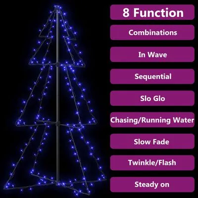 VidaXL Kegelkerstboom 160 LED's Binnen En Buiten 78x120 Cm - Afbeelding 4