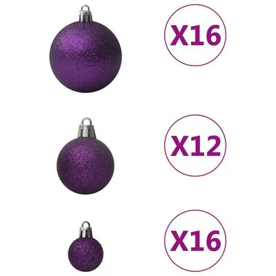 VidaXL 100-delige Kerstballenset Paars - Afbeelding 4