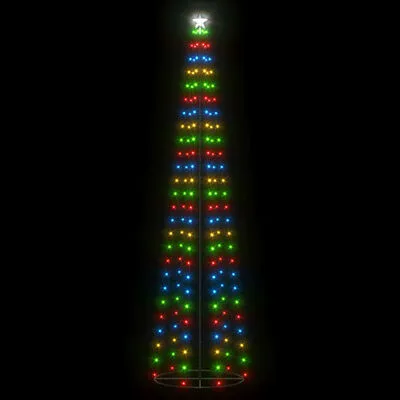 VidaXL Kegelkerstboom 136 LED's 70x240 Cm Meerkleurig - Afbeelding 4