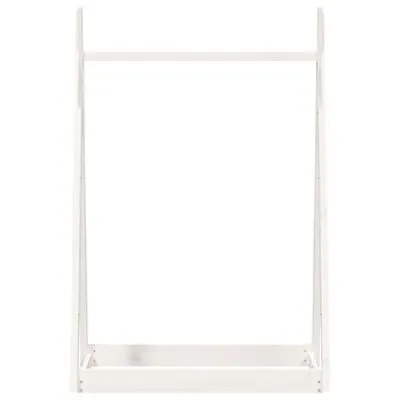 VidaXL Kledingrek 100x45x150 Cm Massief Grenenhout Wit - Afbeelding 4