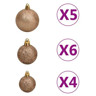 VidaXL Kerstboom Met LED's En Kerstballen Smal 150 Cm Groen - Afbeelding 5