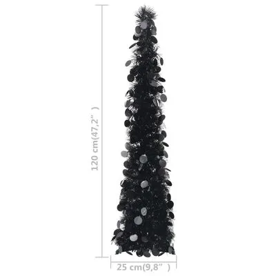 VidaXL Kunstkerstboom Pop-up 120 Cm PET Zwart - Afbeelding 5