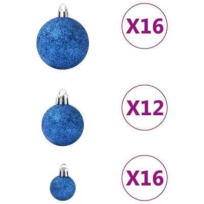 VidaXL 100-delige Kerstballenset Blauw - Afbeelding 5