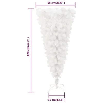 VidaXL Kunstkerstboom Met Standaard Omgekeerd 120 Cm Wit - Afbeelding 5