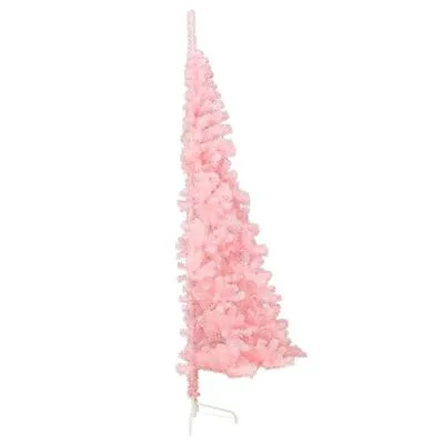 VidaXL Kunstkerstboom Met Standaard Half 120 Cm PVC Roze - Afbeelding 5