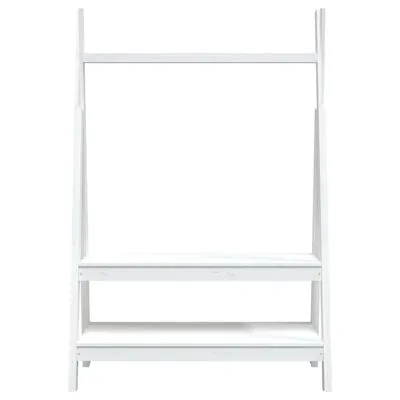 VidaXL Kledingrek 100x45,5x150 Cm Massief Grenenhout Wit - Afbeelding 5