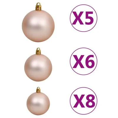VidaXL Kerstboom Met LED's En Kerstballen Smal 150 Cm Groen - Afbeelding 6
