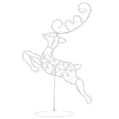 VidaXL Kerstdecoratie Rendieren En Slee 260x21x87cm Acryl Blauw - Afbeelding 6