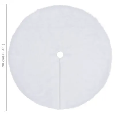 VidaXL Kerstboomrok 90 Cm Kunstbont Wit - Afbeelding 6